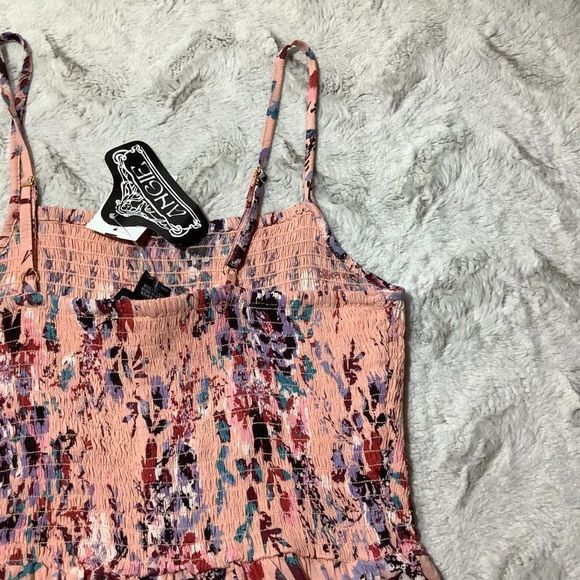 Angie smocked floral blouse spring summer - Picture 10 of 11